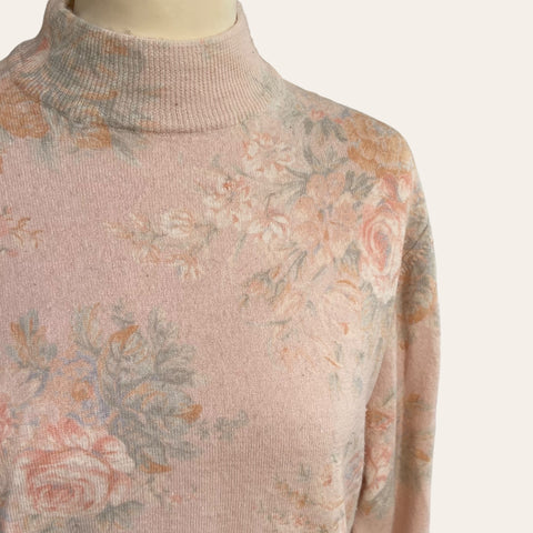 Floral print woolen knit