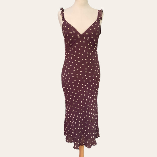 Polka dot print midi dress