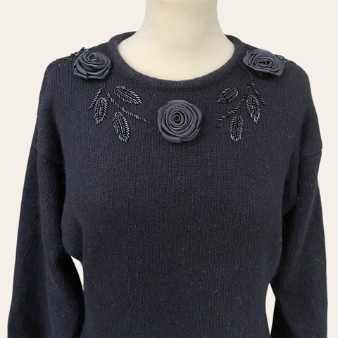 Pull en angora à broderies