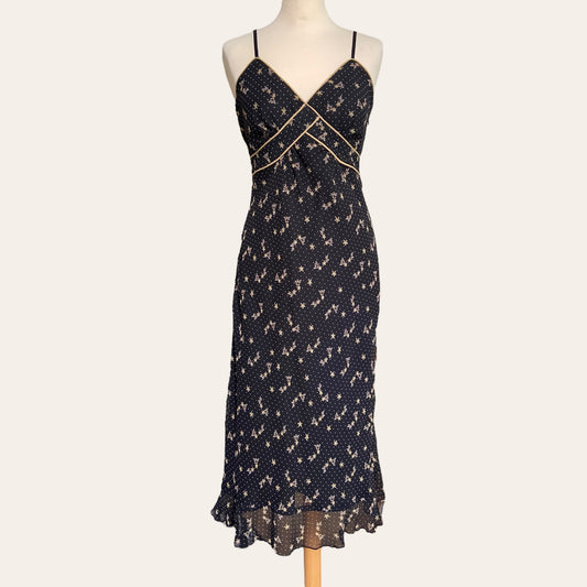 Midi dress with polka dots and flowers