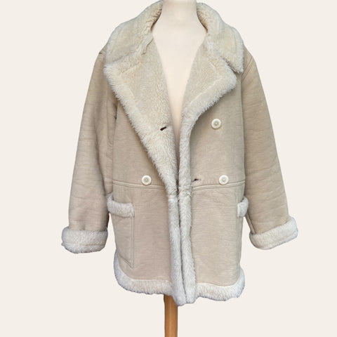 Manteau effet peau lainée