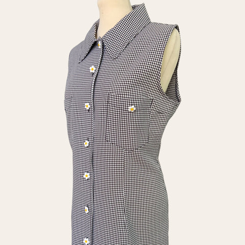 Gingham print mid-length dress