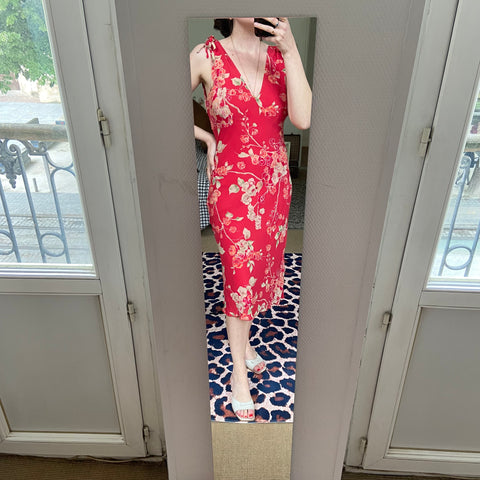 Robe mi-longue imprimé floral