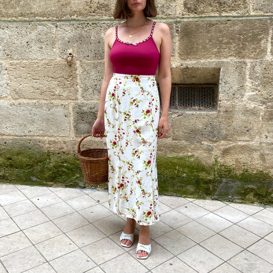 Jupe midi imprimé floral