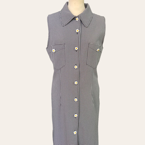 Gingham print mid-length dress