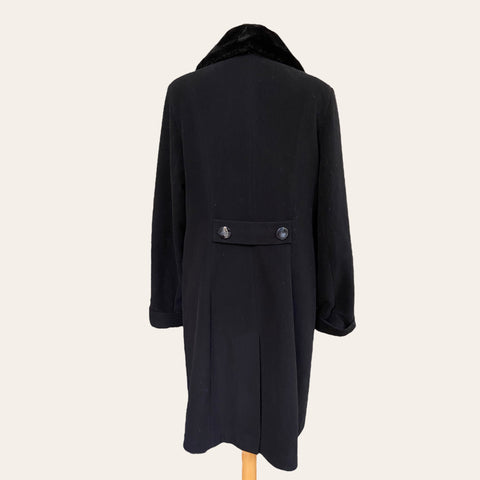 Manteau en laine et fourrure