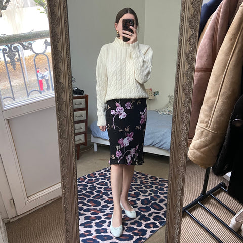 Jupe midi imprimé floral