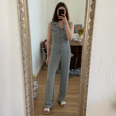 Checkered print jumpsuit