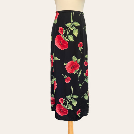 Long floral print skirt