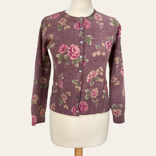 Cardigan lainé imprimé floral