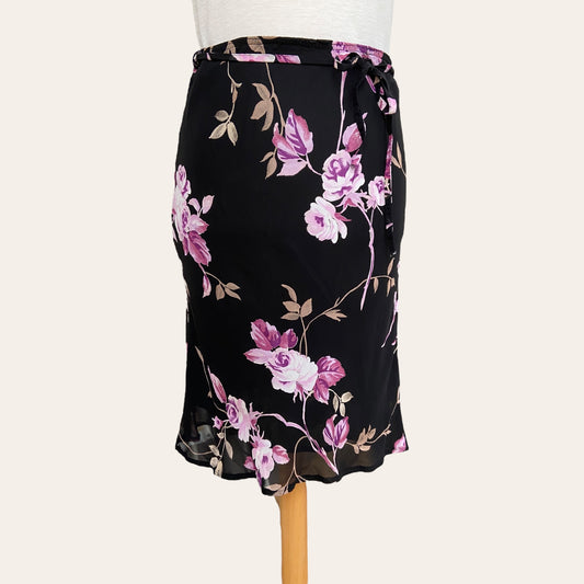 Floral print midi skirt