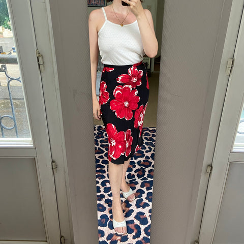 Jupe midi imprimé floral