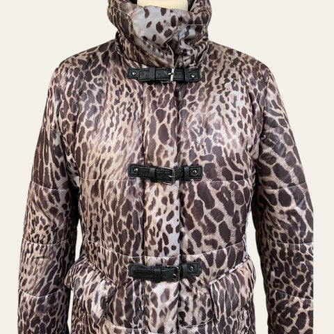 Leopard print down jacket