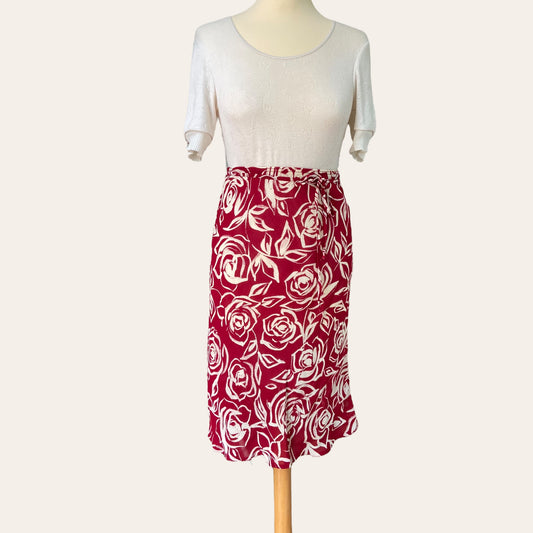 Floral print midi skirt