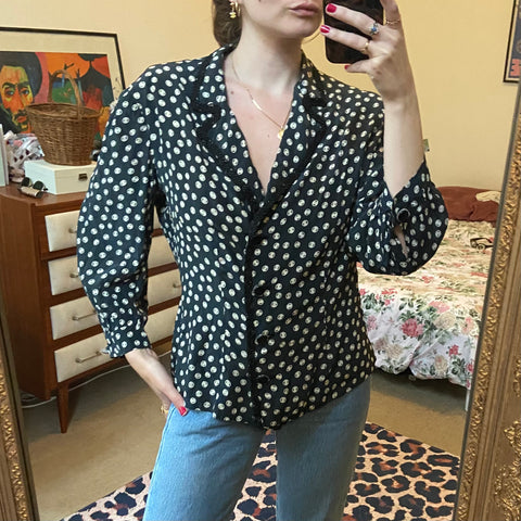 Blouse à pois en soie