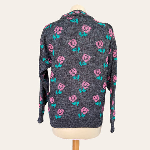 Pull en laine imprimé floral