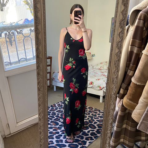 Long floral print dress