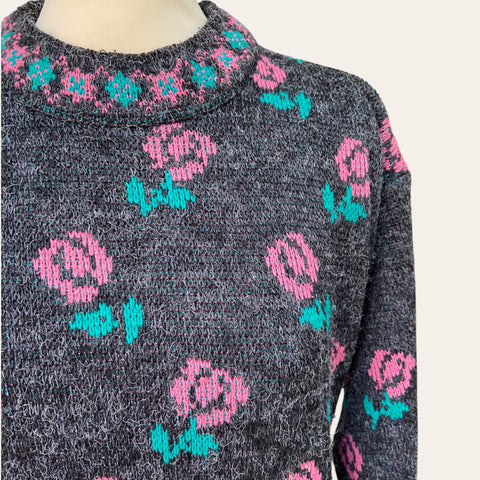 Pull en laine imprimé floral