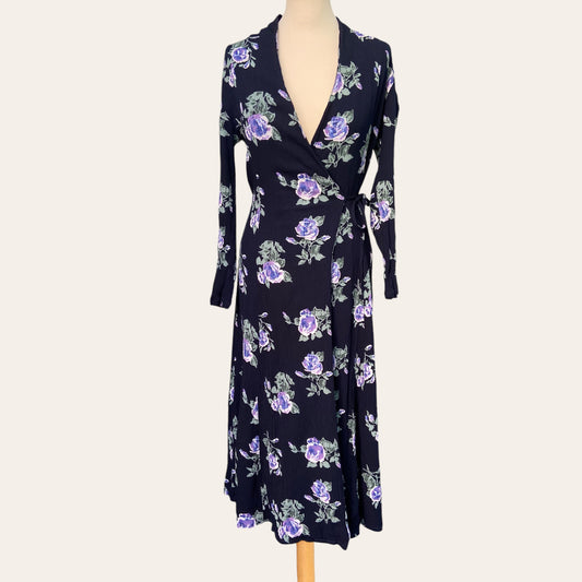 Floral print wrap dress