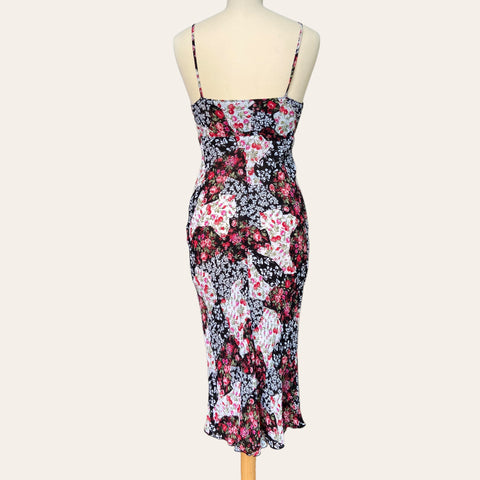 Floral patchwork midi dress