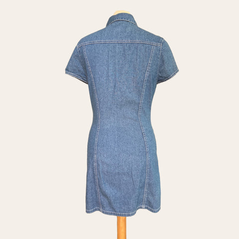 Robe boutonnée mini en jean