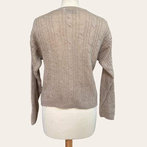 Woolen cable cardigan