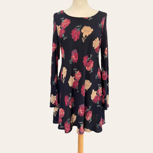 Floral print flared dress