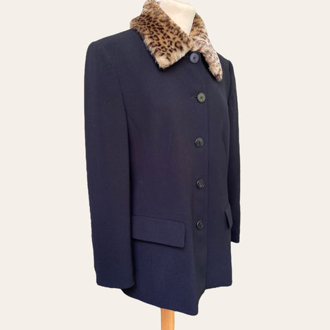 Veste blazer col léopard