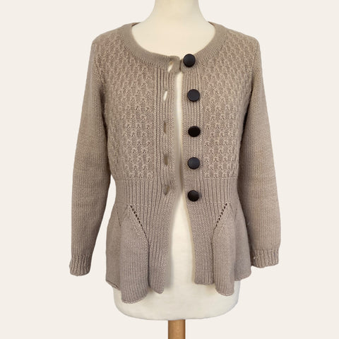 Openwork wool cardigan