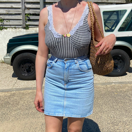 Mini denim skirt