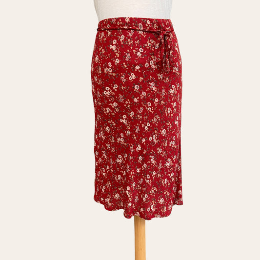 Floral print midi skirt