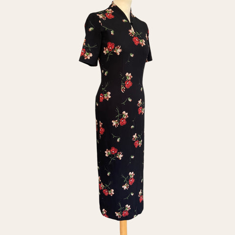 Floral print chinese dress