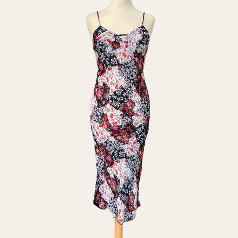 Floral patchwork midi dress