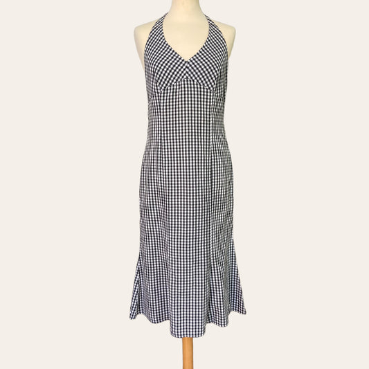 Gingham print midi dress