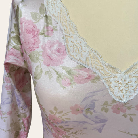 Body satiné imprimé floral