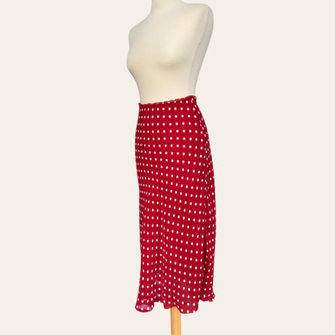 Polka dot midi skirt