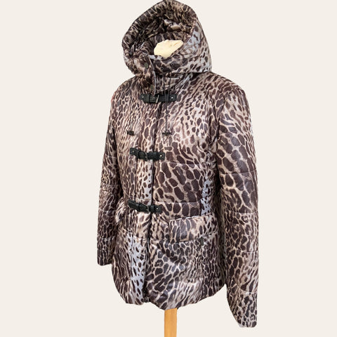 Leopard print down jacket