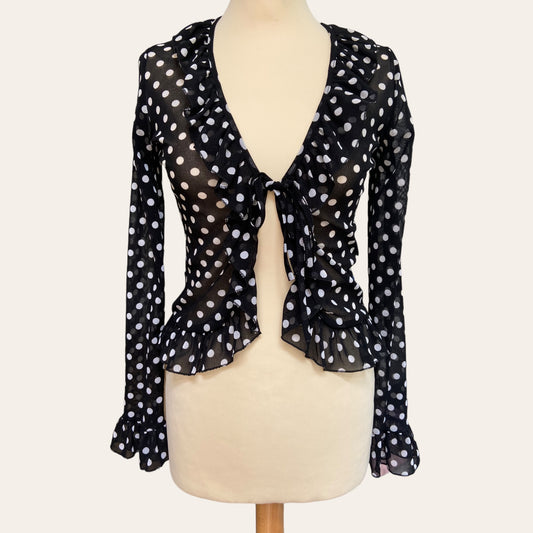 Lightweight polka dot cardigan