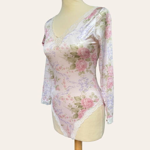 Body satiné imprimé floral