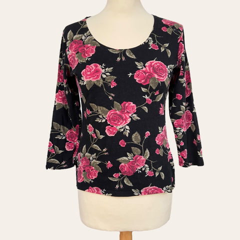 T-shirt col rond imprimé floral