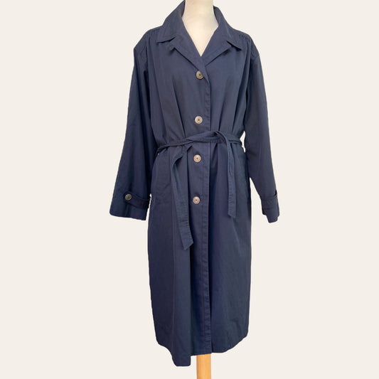 Navy fluid trench coat