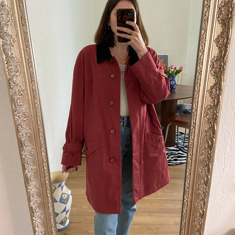 Corduroy collar coat