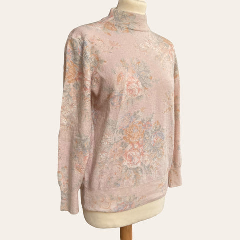 Floral print woolen knit