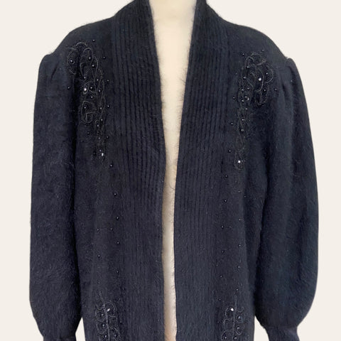 Cardigan fluffy en angora