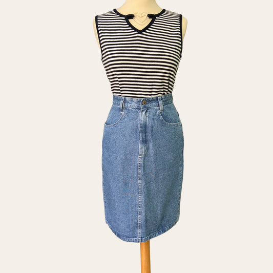 Denim midi skirt