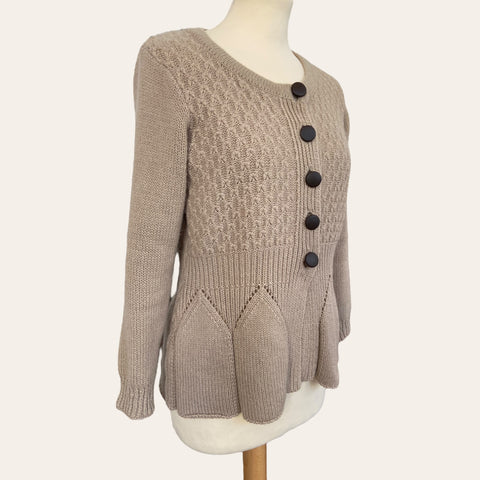 Openwork wool cardigan