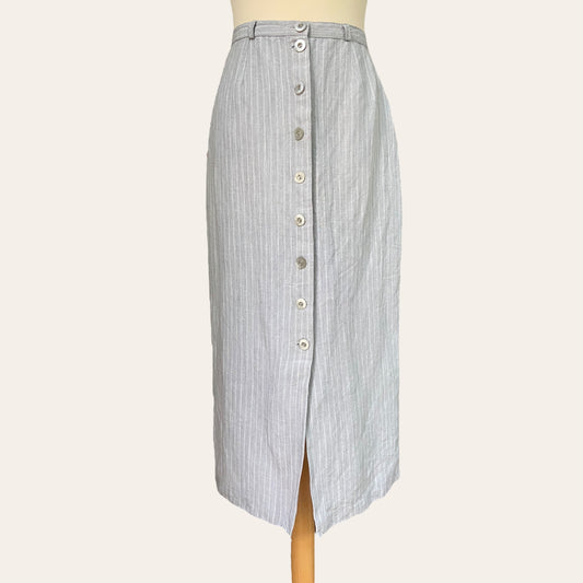 Linen buttoned skirt