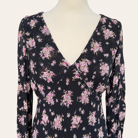 Floral print mid-length dress