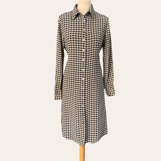 Silk houndstooth dress