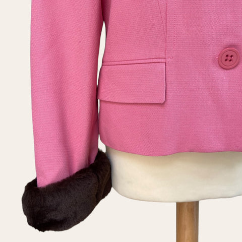 Veste rose à fourrure